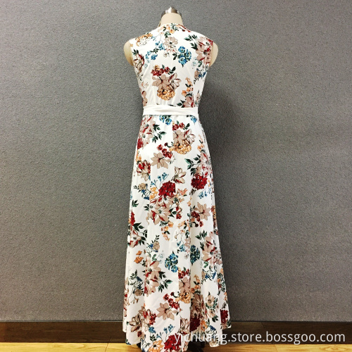 Women's polyester printed long dress